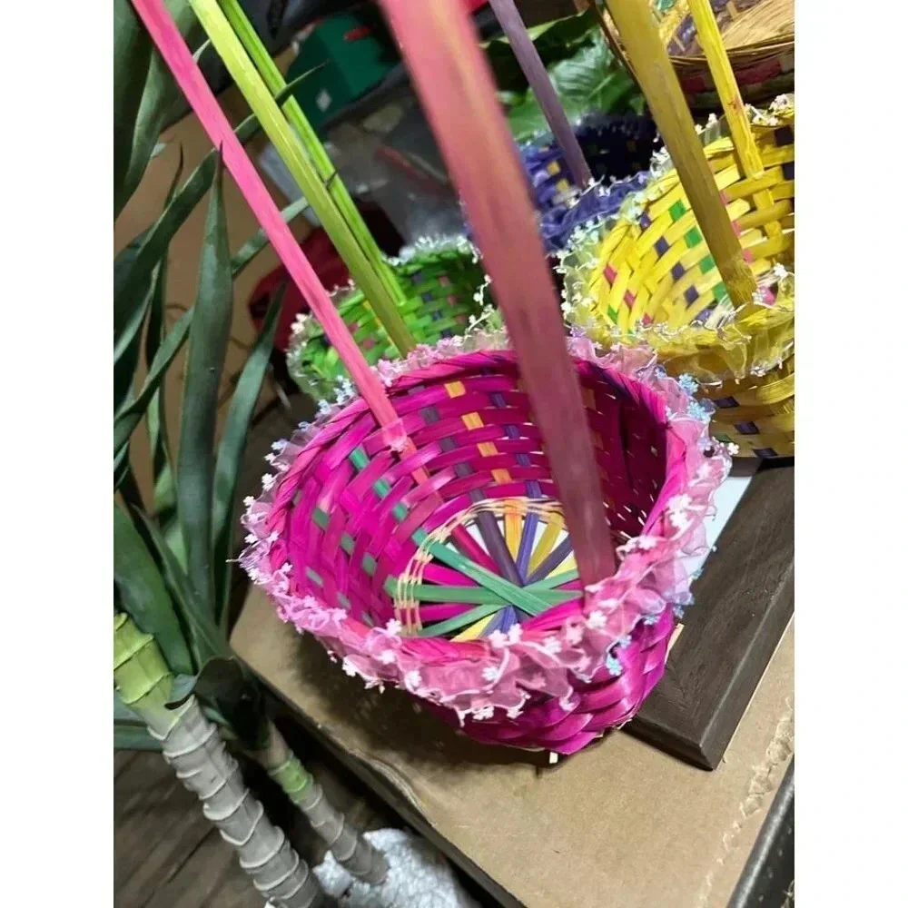 Lot of 6 Woven Easter Baskets